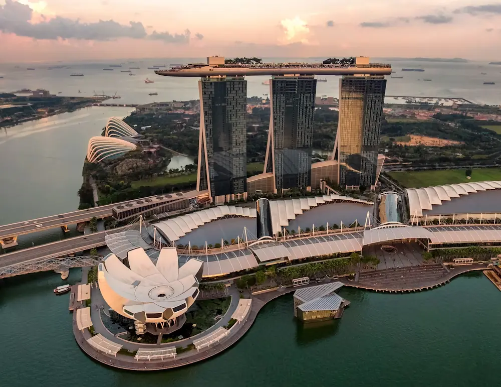 Singapore skyline and Marina Bay Sands